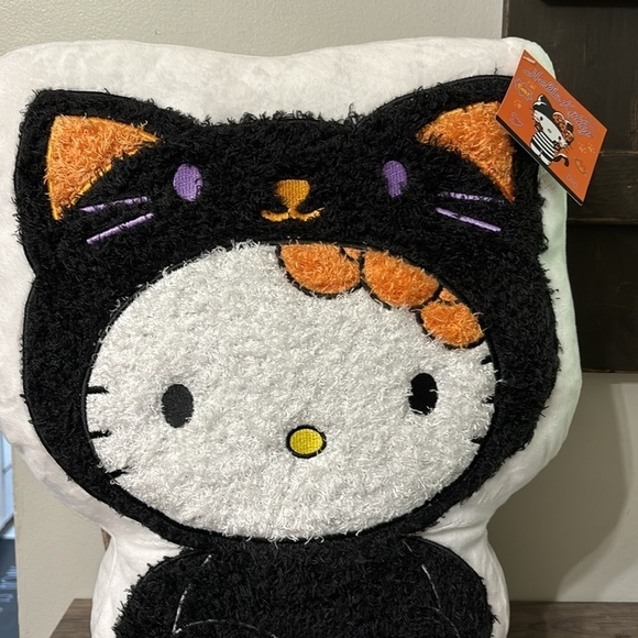 NWT HELLO KITTY BLACK CAT COSTUME LARGE HALLOWEEN THROW PILLOW - Picture 2 of 13